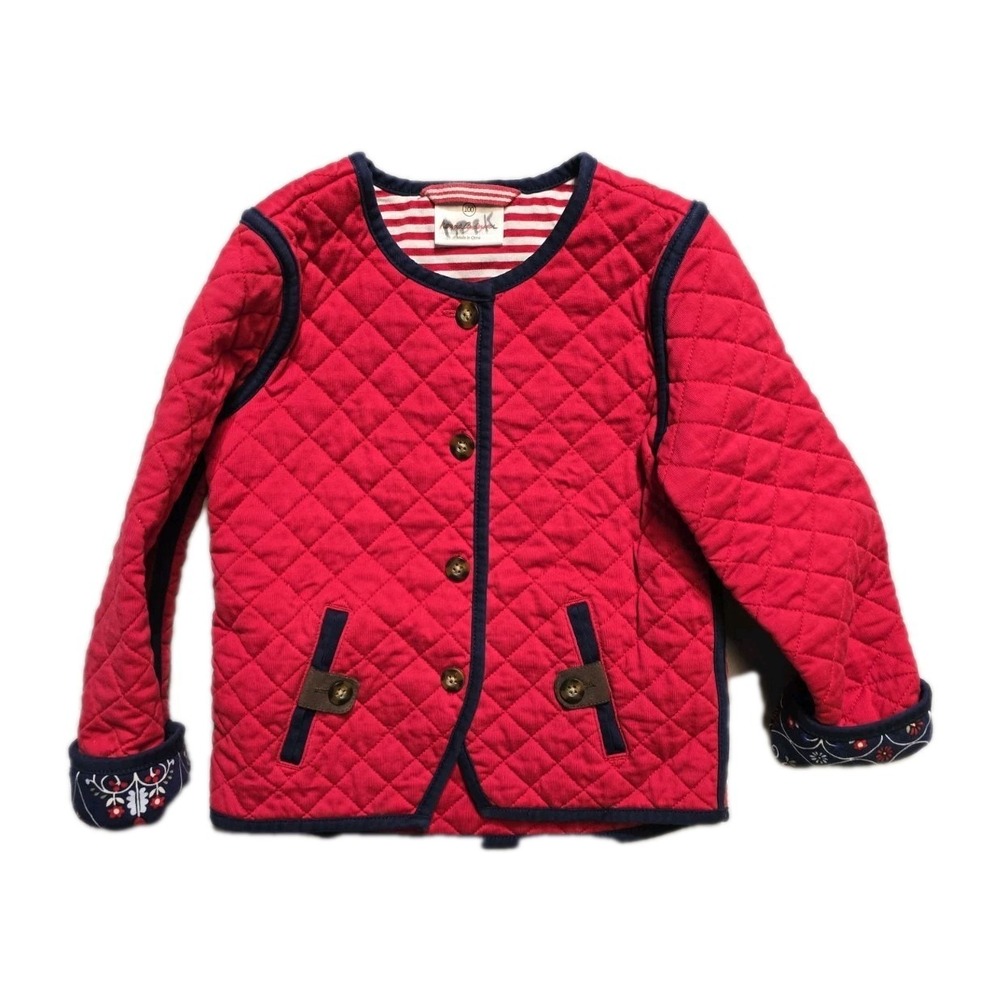 hanna andersson quilted jacket apple red size 100 4 years